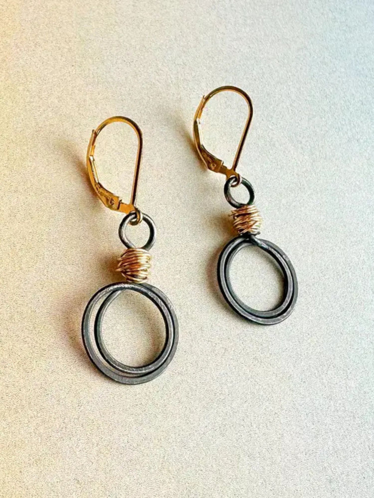 Antique Gold Swirl Loops Earrings