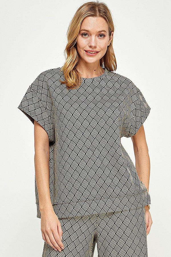 Textured Printed Lounge Top
