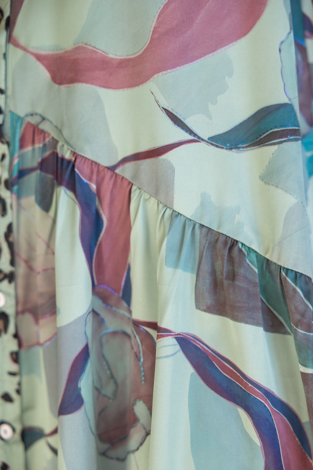 Midnight Safari Satin Shirt Dress