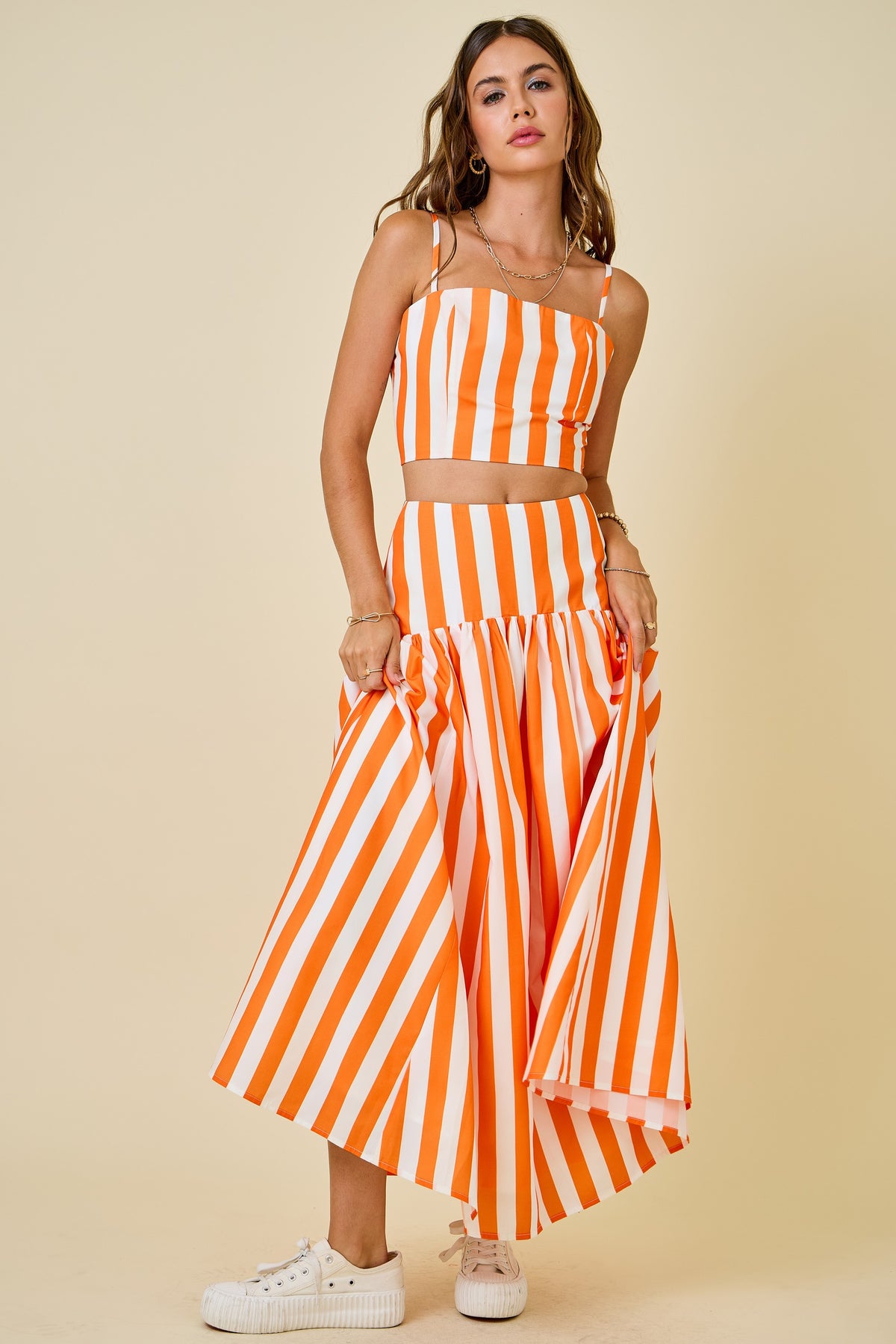 Game Day Striped Spirit Maxi Skirt