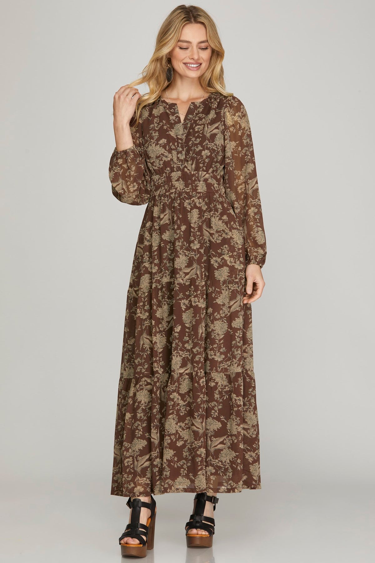 Cinnamon Trail Tiered Maxi Dress