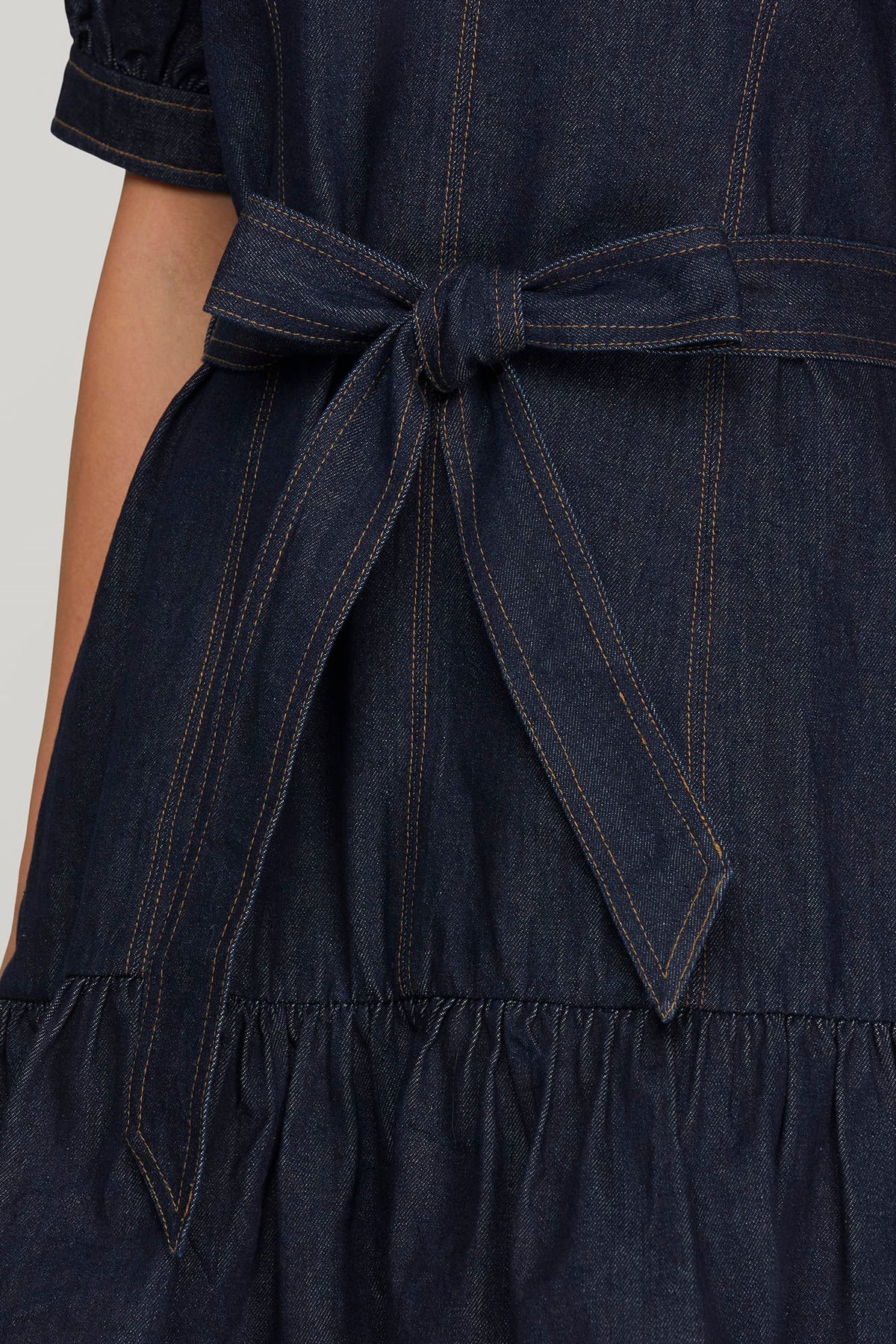 Maplewood Puff Sleeve Denim Mini