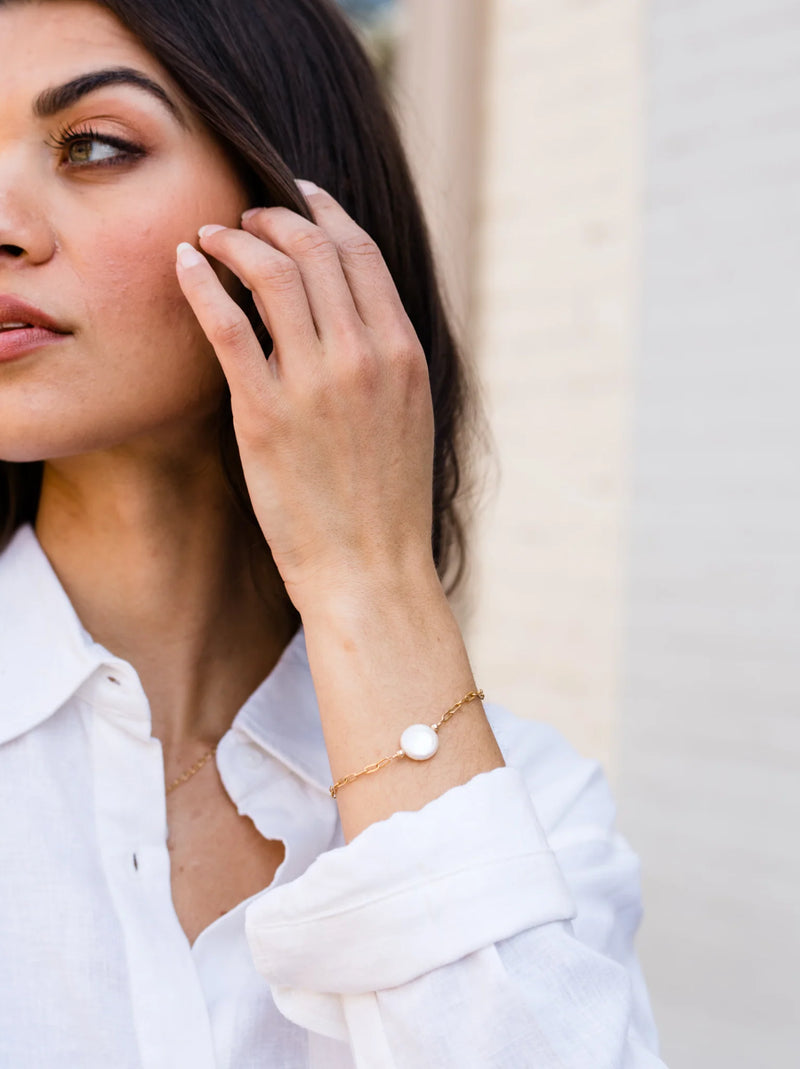 ABLE Coin Pearl Essential Bracelet 14k Gold-Filled