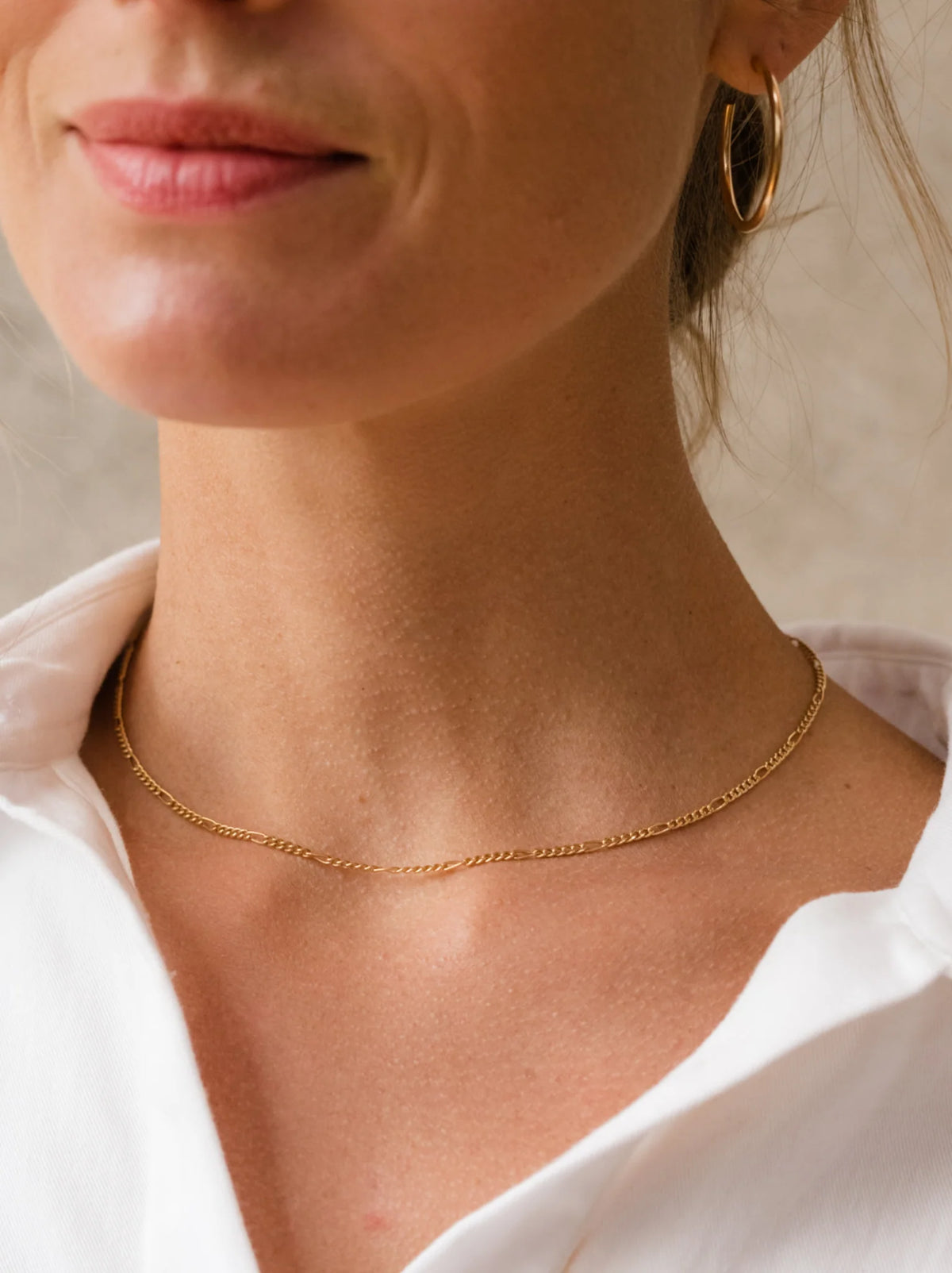 ABLE Figaro Chain Necklace 14k Gold-Filled
