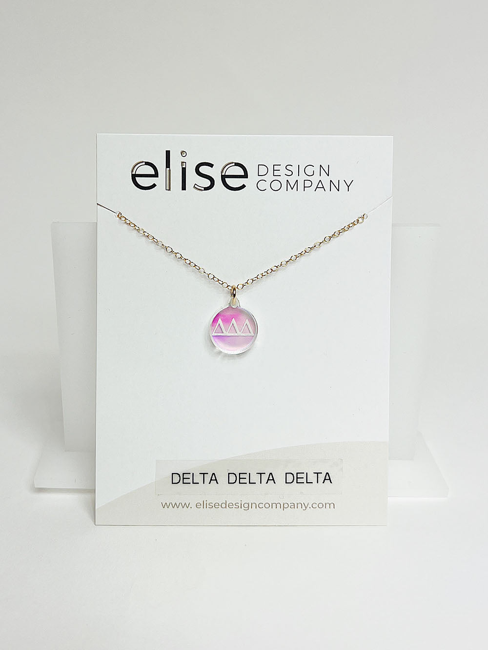 acrylic sorority greek letters chain pendant disc necklace-delta delta delta