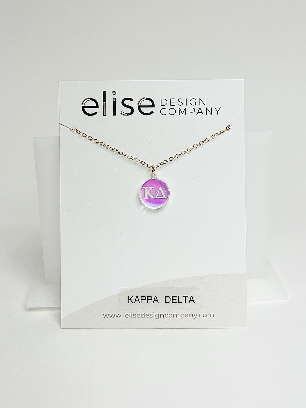 acrylic sorority greek letters chain pendant disc necklace-kappa delta