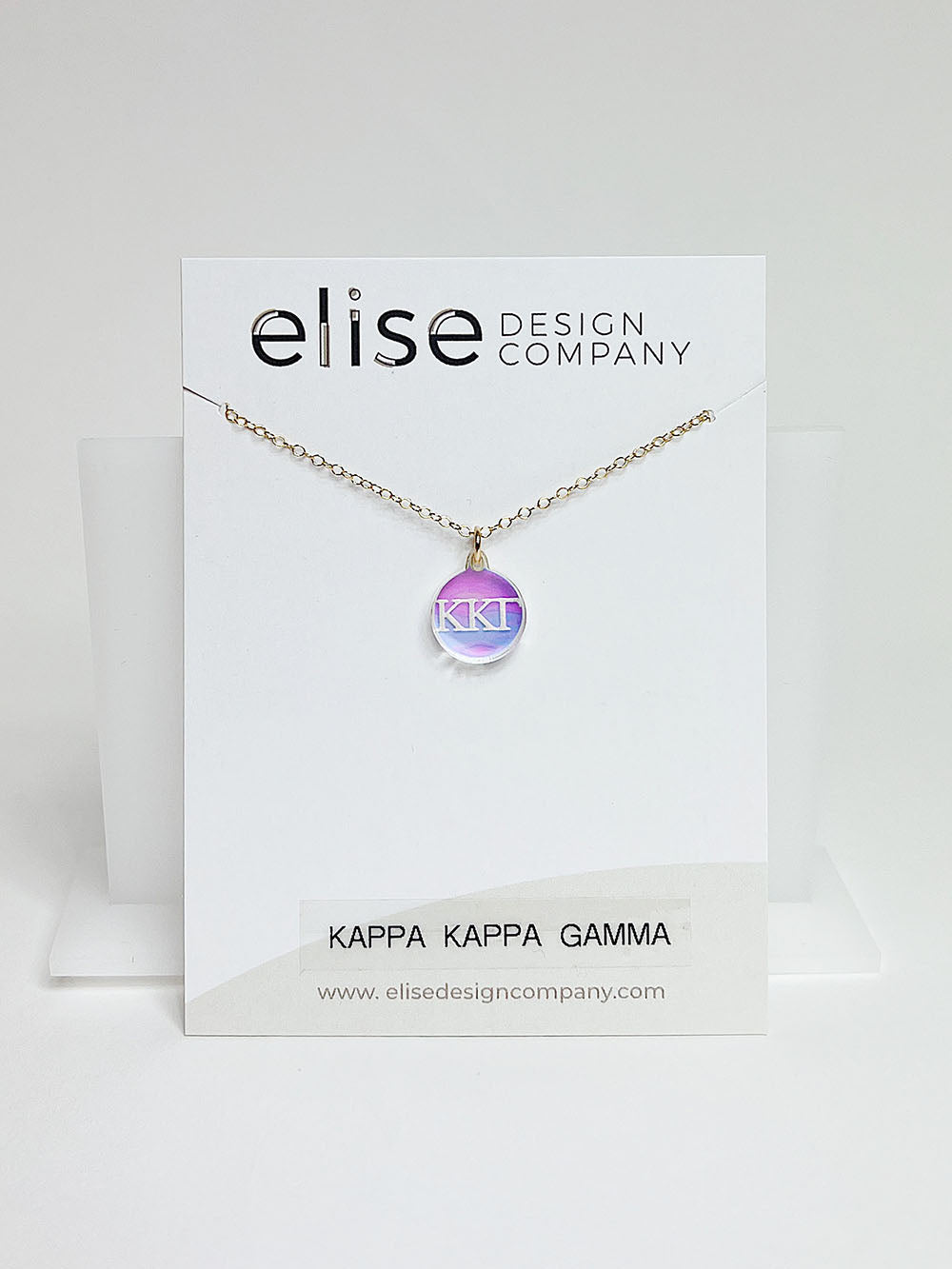 acrylic sorority greek letters chain pendant disc necklace-kappa kappa gamma