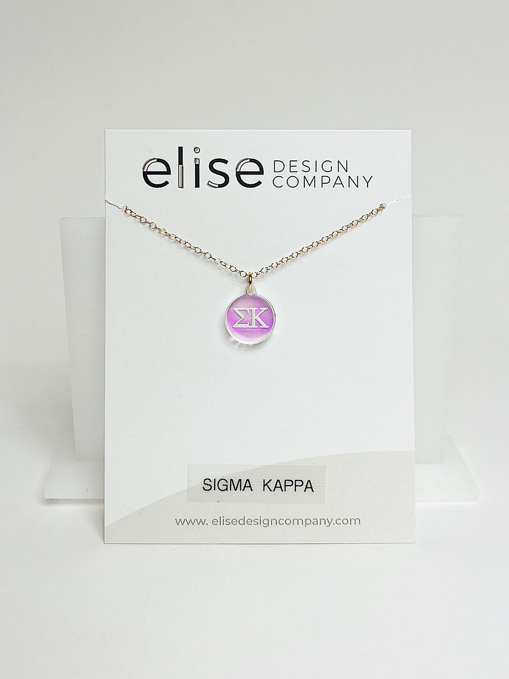 acrylic sorority greek letters chain pendant disc necklace-sigma kappa