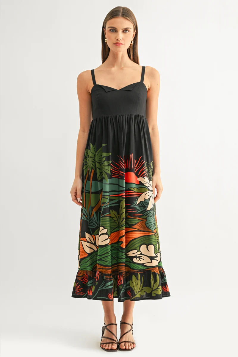 Adelyn Rae Leah Ruffled Baby-Doll Maxi Dress
