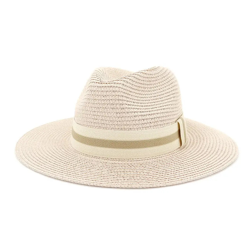 two tone wide belt straw sun hat in pink