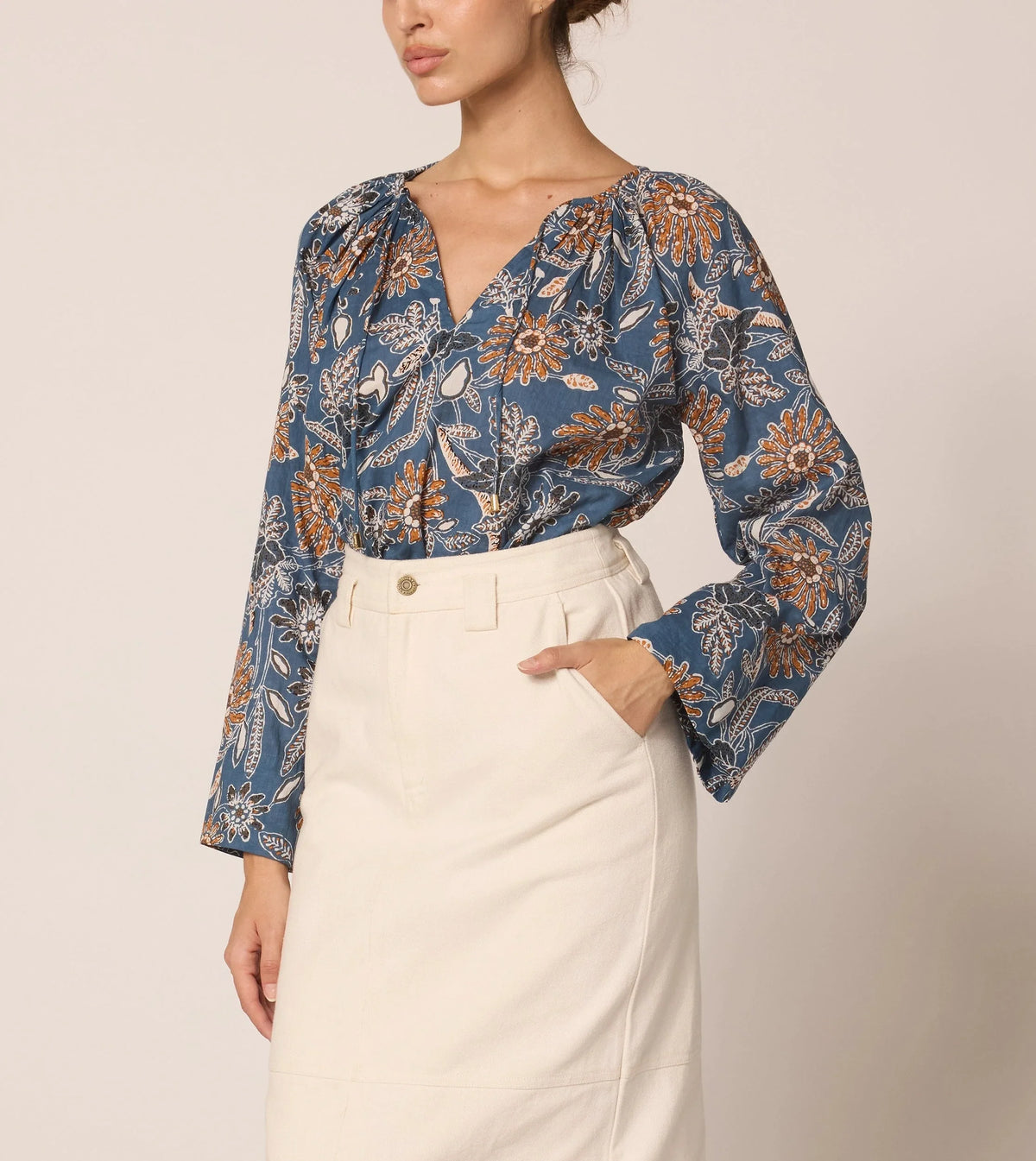 Cleobella Allison Blouse in magnolia floral