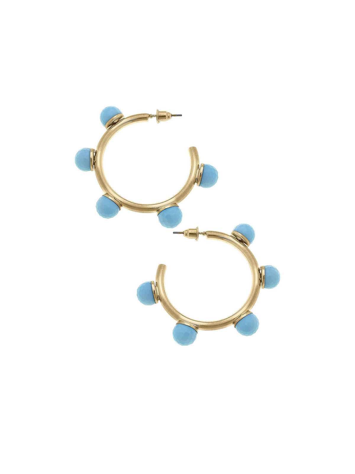 allison resin aqua beaded hoop earrings