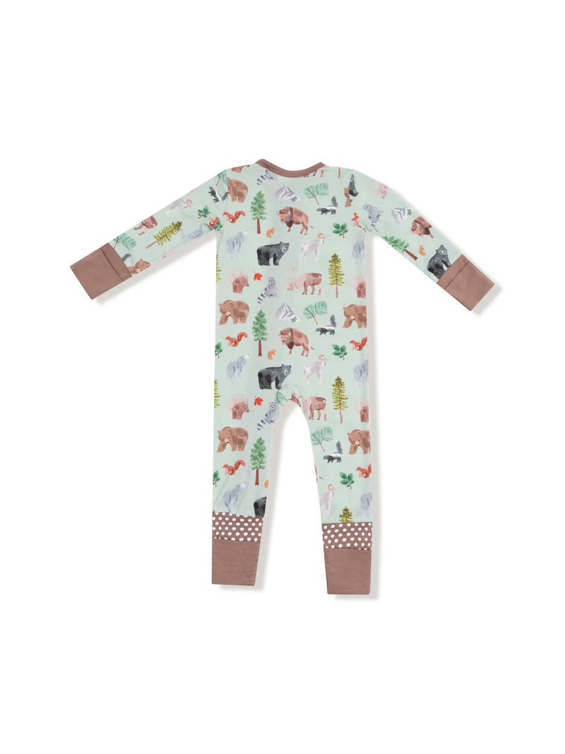 Angel Dear 2-Way Zipper Romper American Woodland Animals