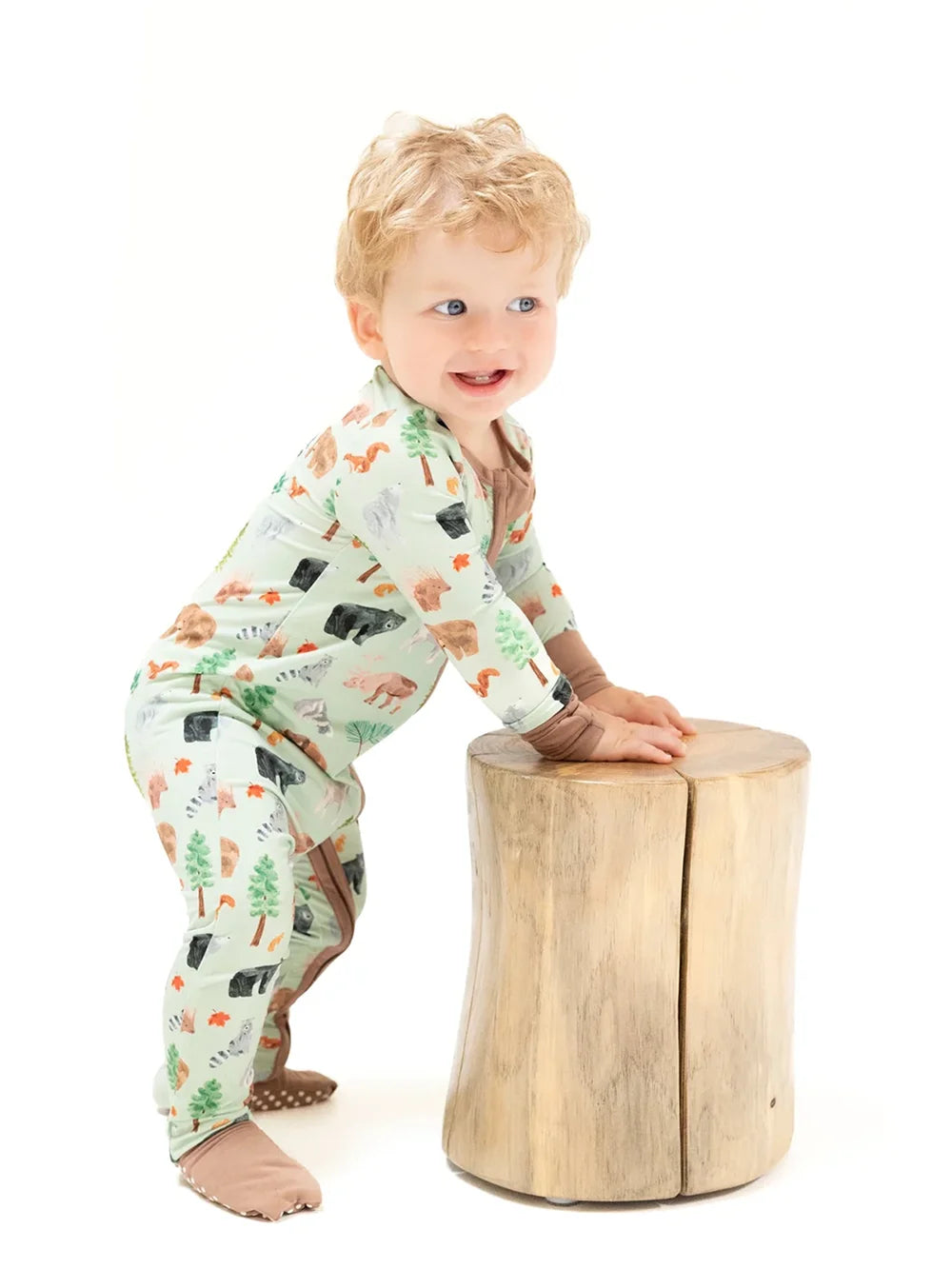 Angel Dear 2-Way Zipper Romper American Woodland Animals