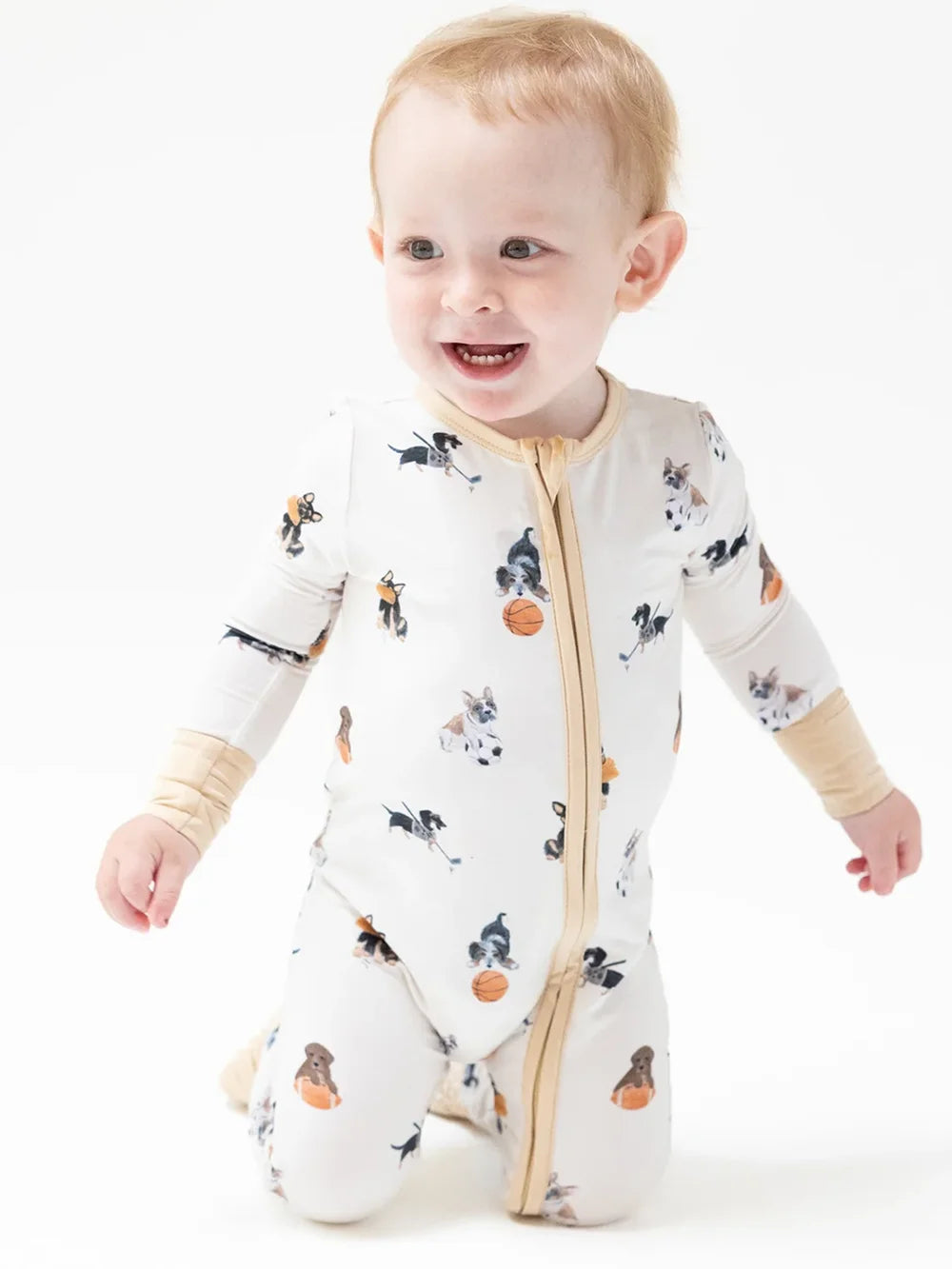 Angel Dear 2-Way Zipper Romper Sporty Puppies