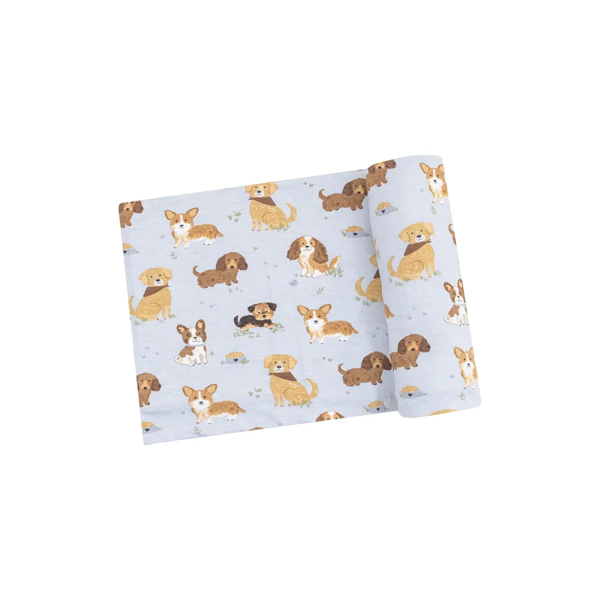 Angel Dear Bamboo Swaddle Blanket Best Friend Dogs Blue
