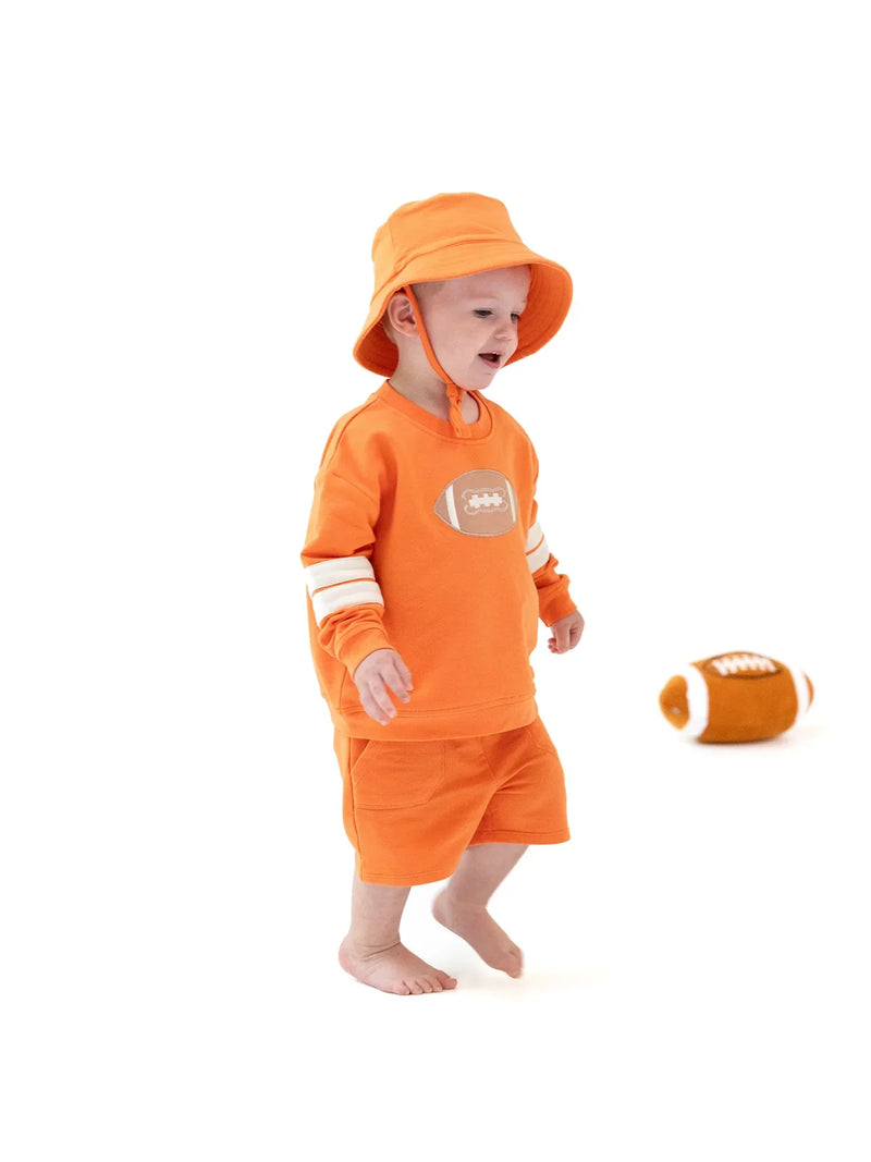 Angel Dear Baby & Toddler Orange Cozy Drop Sleeve Varsity Stripes Sweatshirt