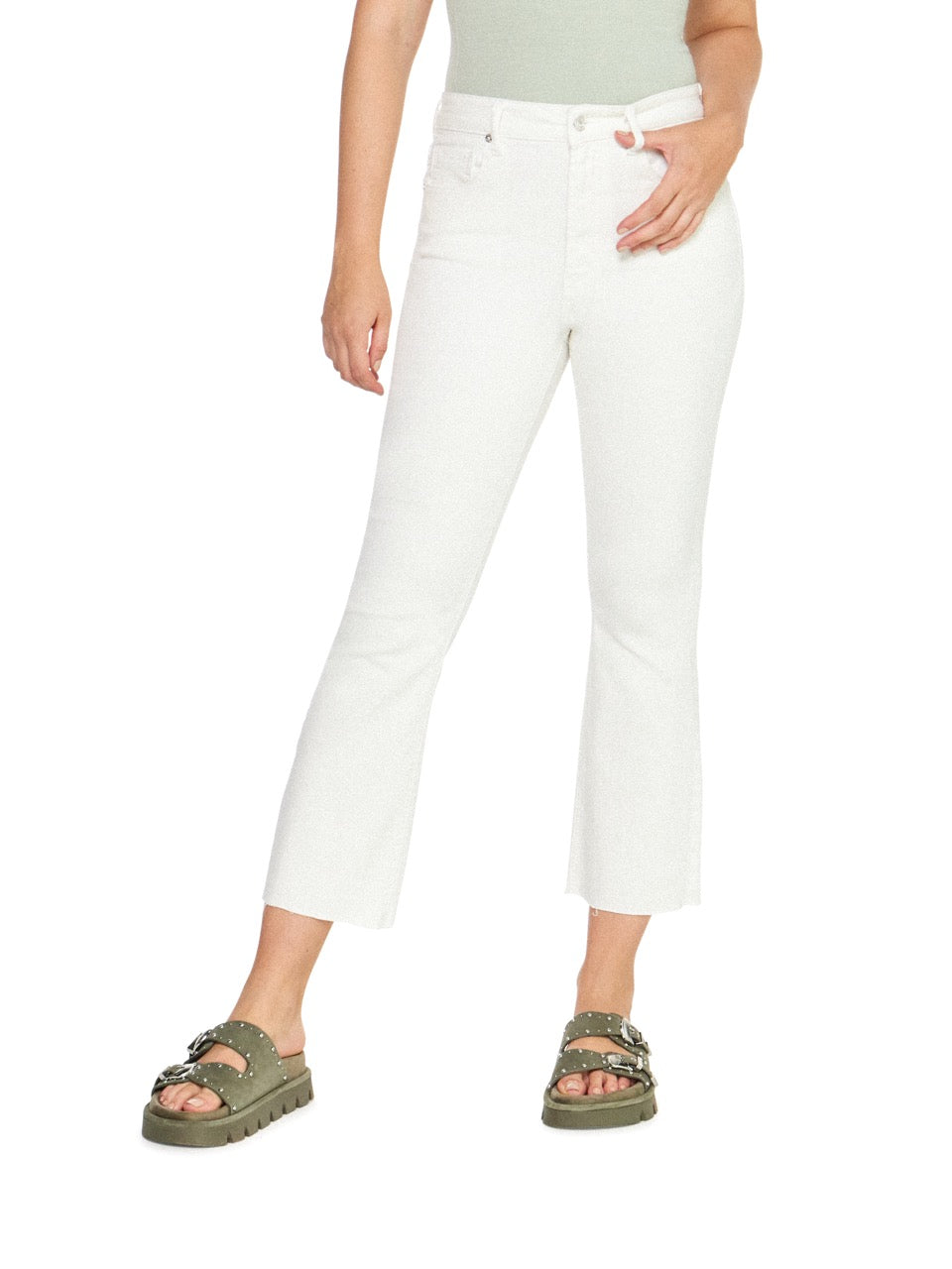 articles of society linden raw crop flare jeans in salt-front view2