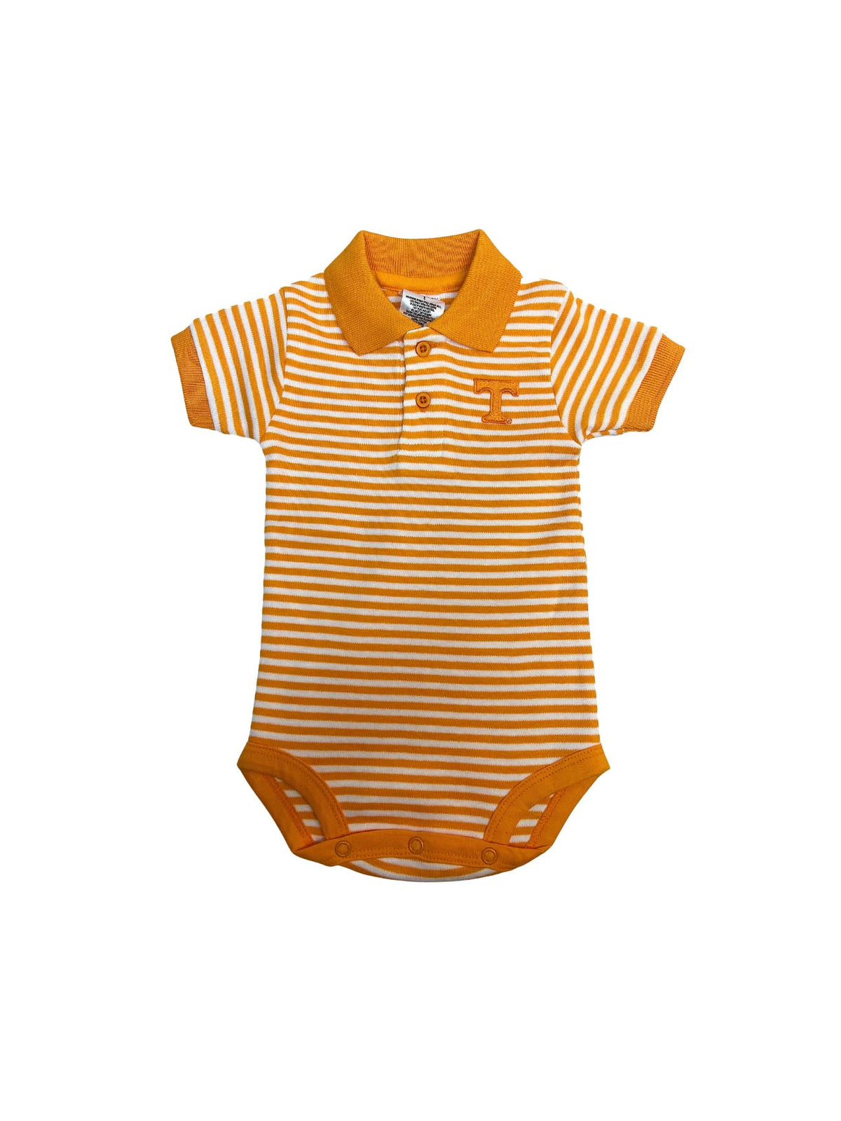 University of Tennessee Infant & Baby Striped Orange & White Polo Bodysuit for Tennessee Volunteers Game Day