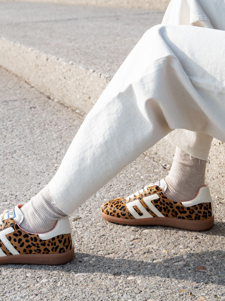 BACK 70 Cloud Sneakers in Leopard Camel White