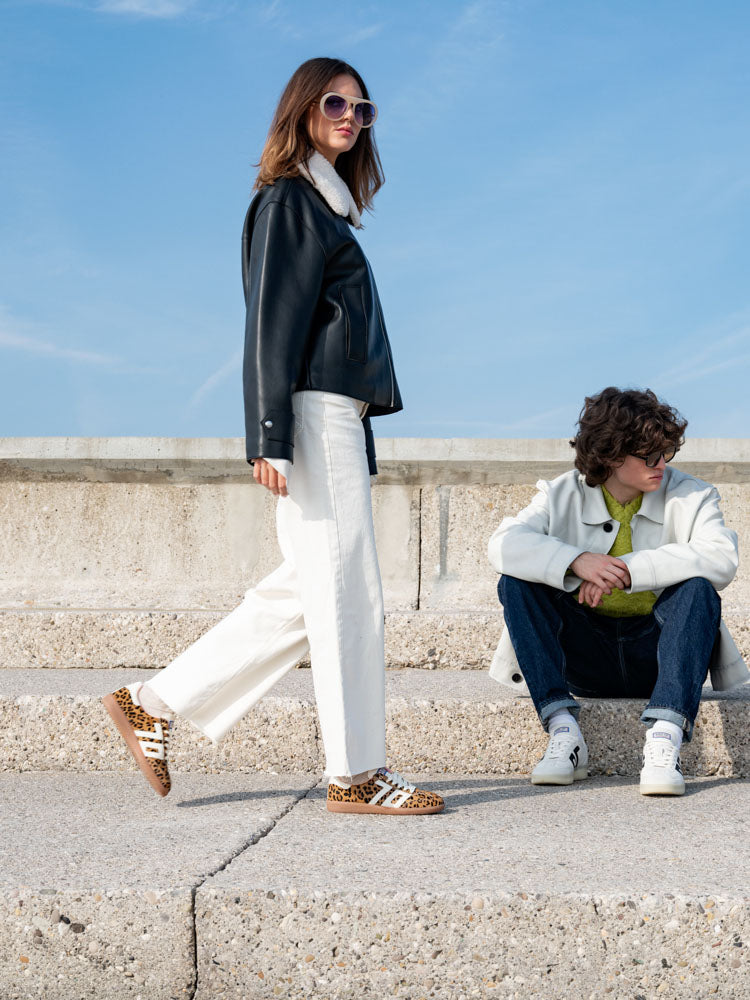 BACK 70 Cloud Sneakers in Leopard Camel White
