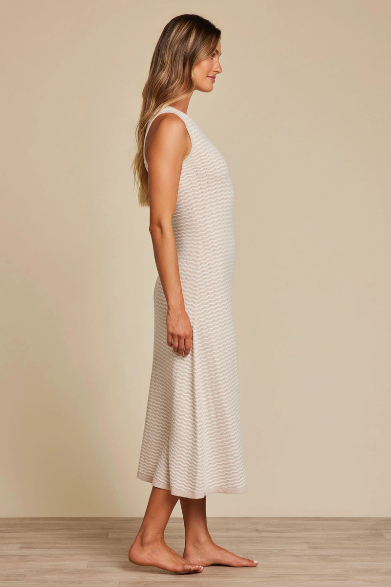 Barefoot Dreams CozyChic Ultra Lite® Pointelle Tank Dress in stone pearl