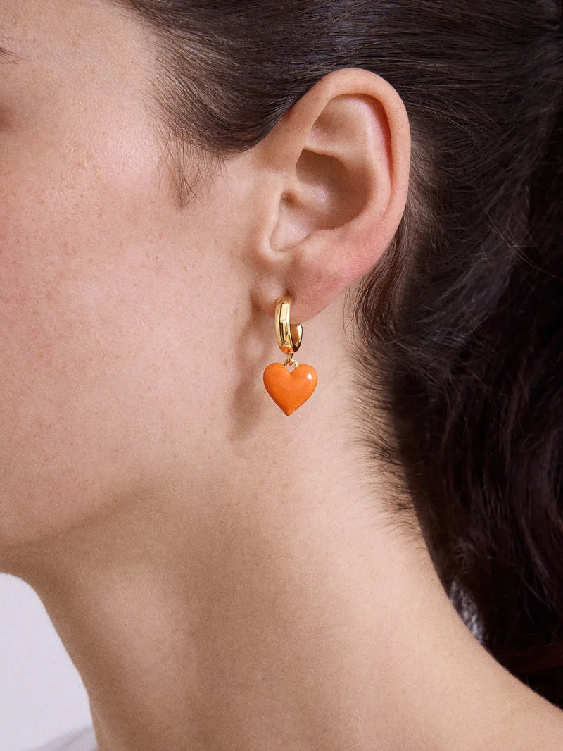 Bauble Bar University of Tennessee Gameday Orange & Gold Puffy Heart Drop Earrings TN Vols