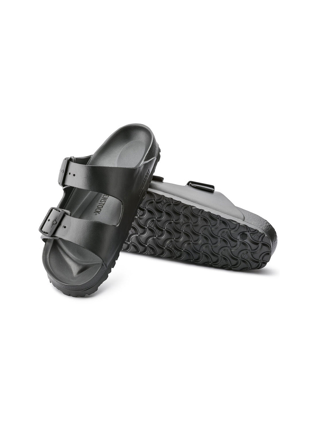 birkenstock arizona essentials eva sandal in metallic anthracite