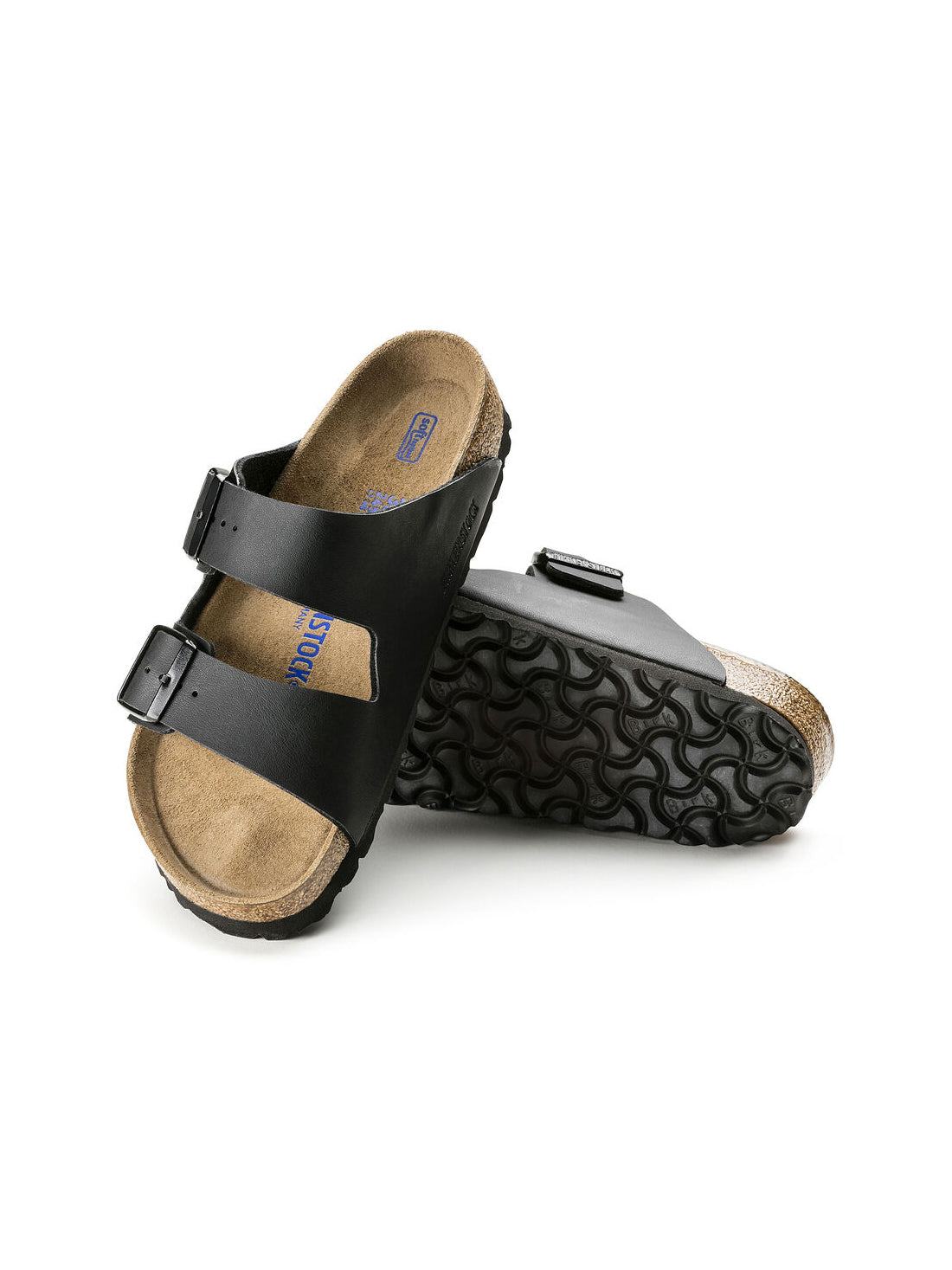 birkenstock arizona soft footbed sandal in birko-flor black narrow