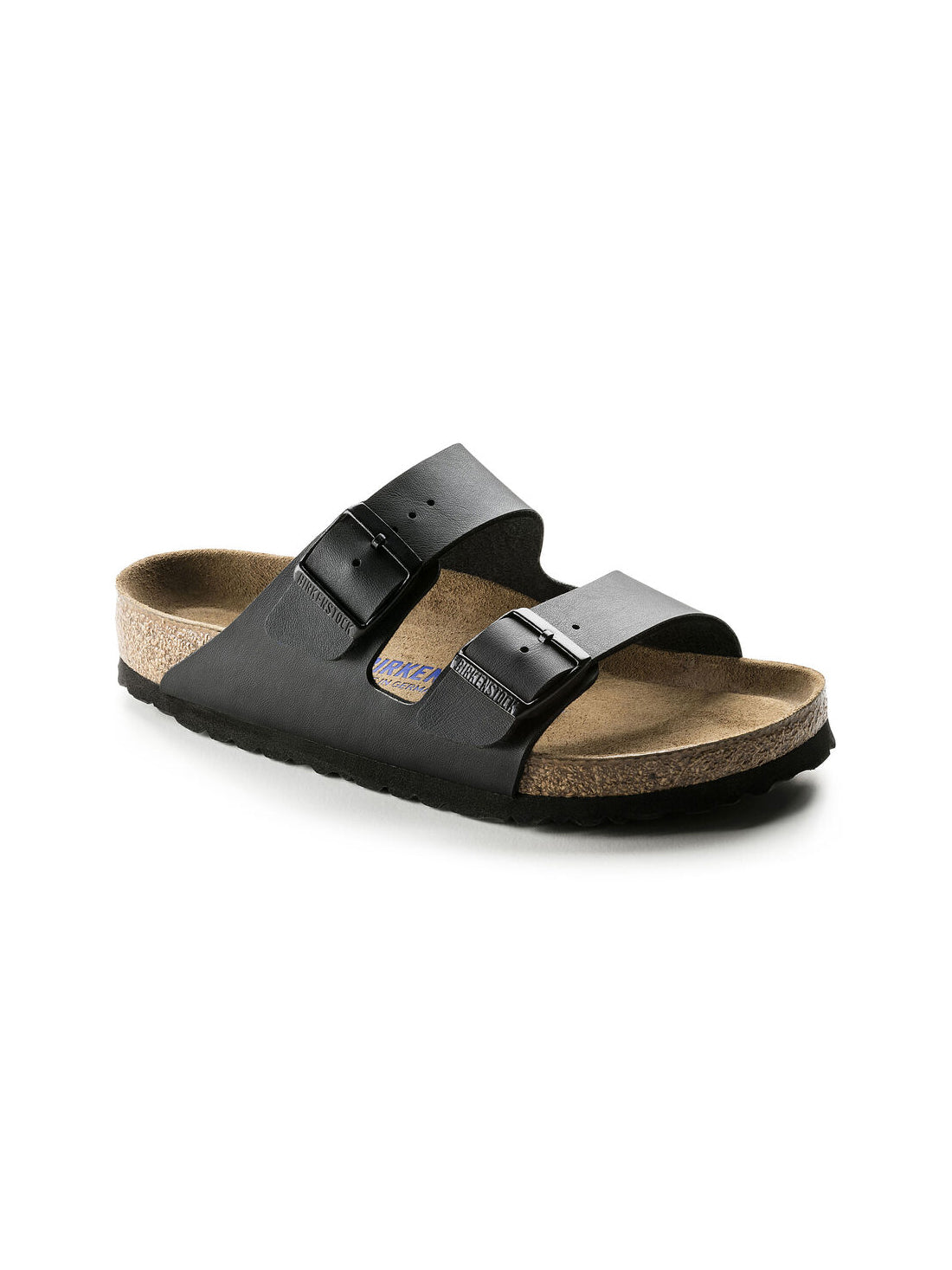 birkenstock arizona soft footbed sandal in birko-flor black regular