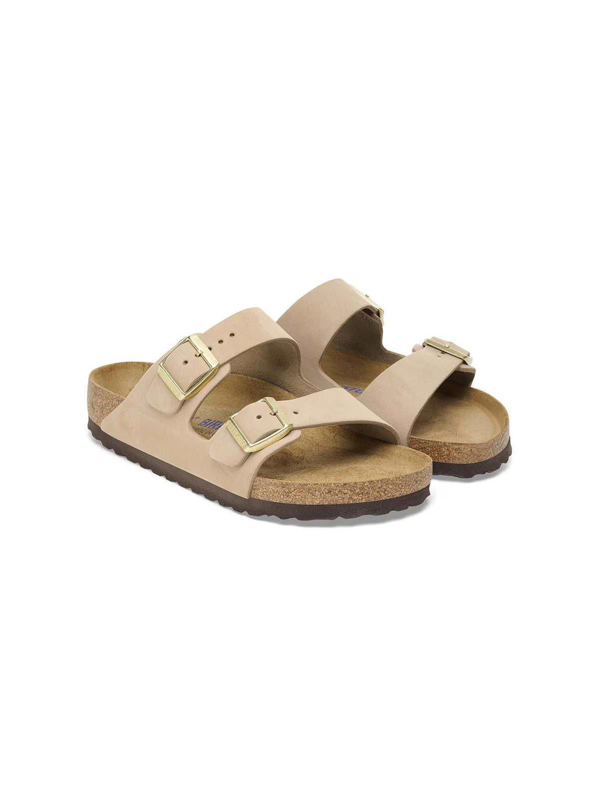 BIRKENSTOCK Arizona Soft Footbed Nubuck Leather Sandcastle Narrow