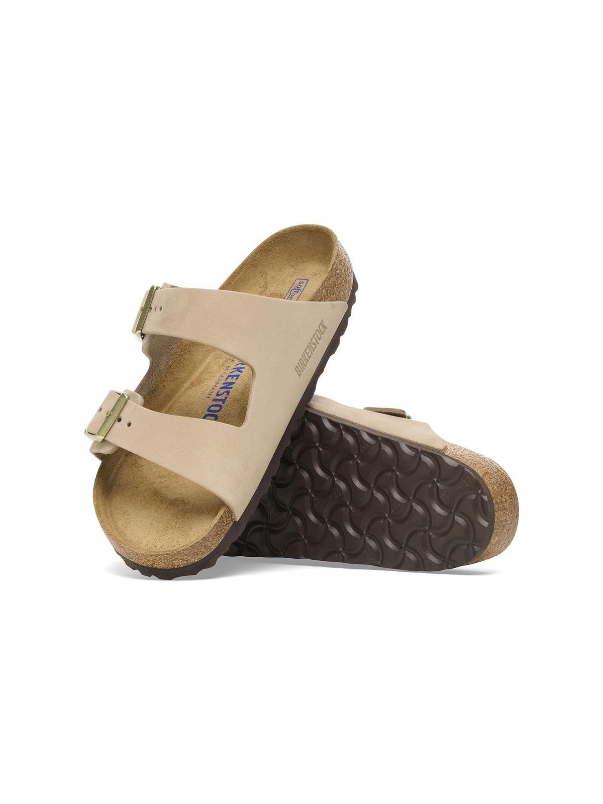 BIRKENSTOCK Arizona Soft Footbed Nubuck Leather Sandcastle Narrow