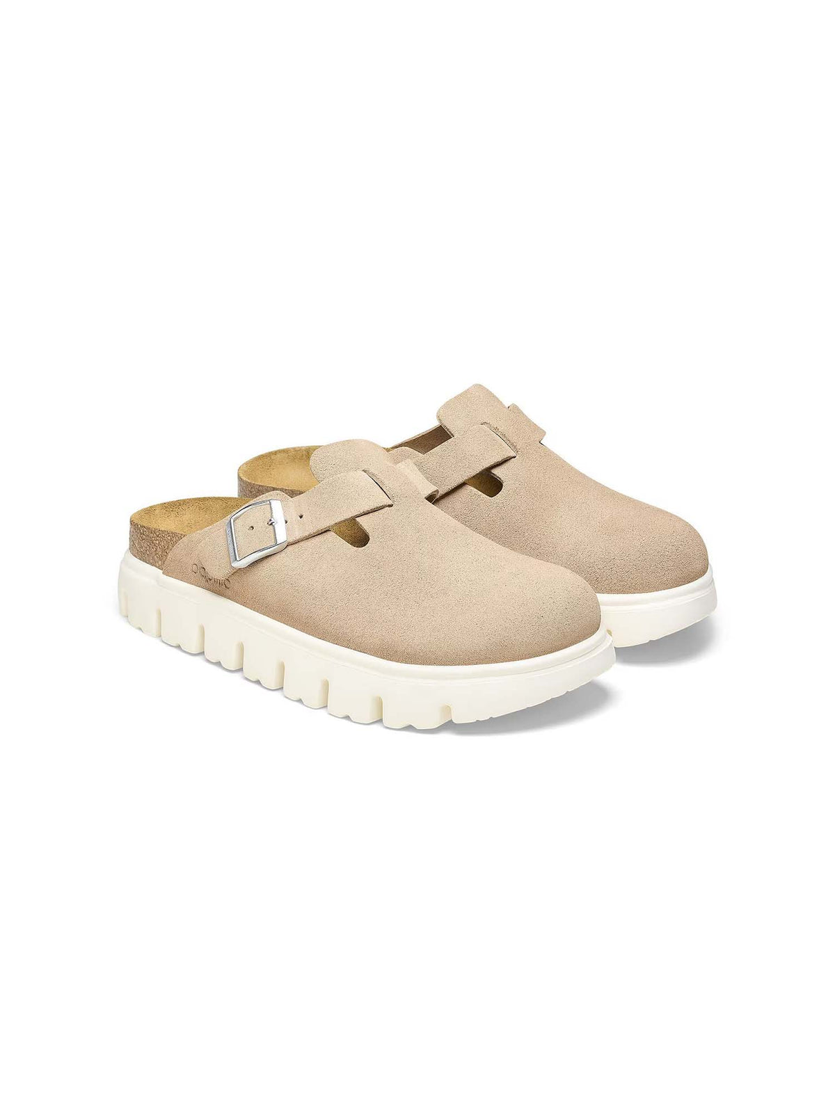 BIRKENSTOCK Boston Chunky Suede Leather Warm Sand Narrow