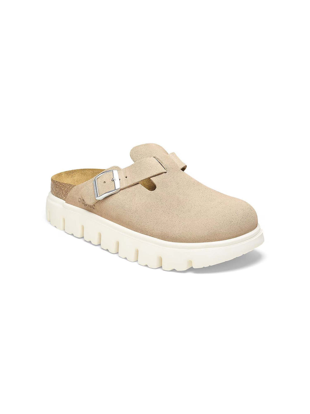 BIRKENSTOCK Boston Chunky Suede Leather Warm Sand Narrow