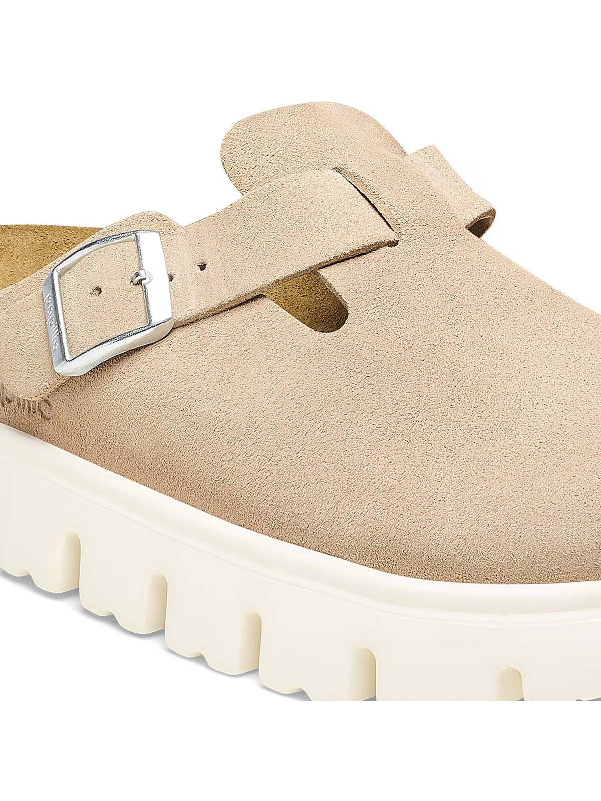 BIRKENSTOCK Boston Chunky Suede Leather Warm Sand Narrow