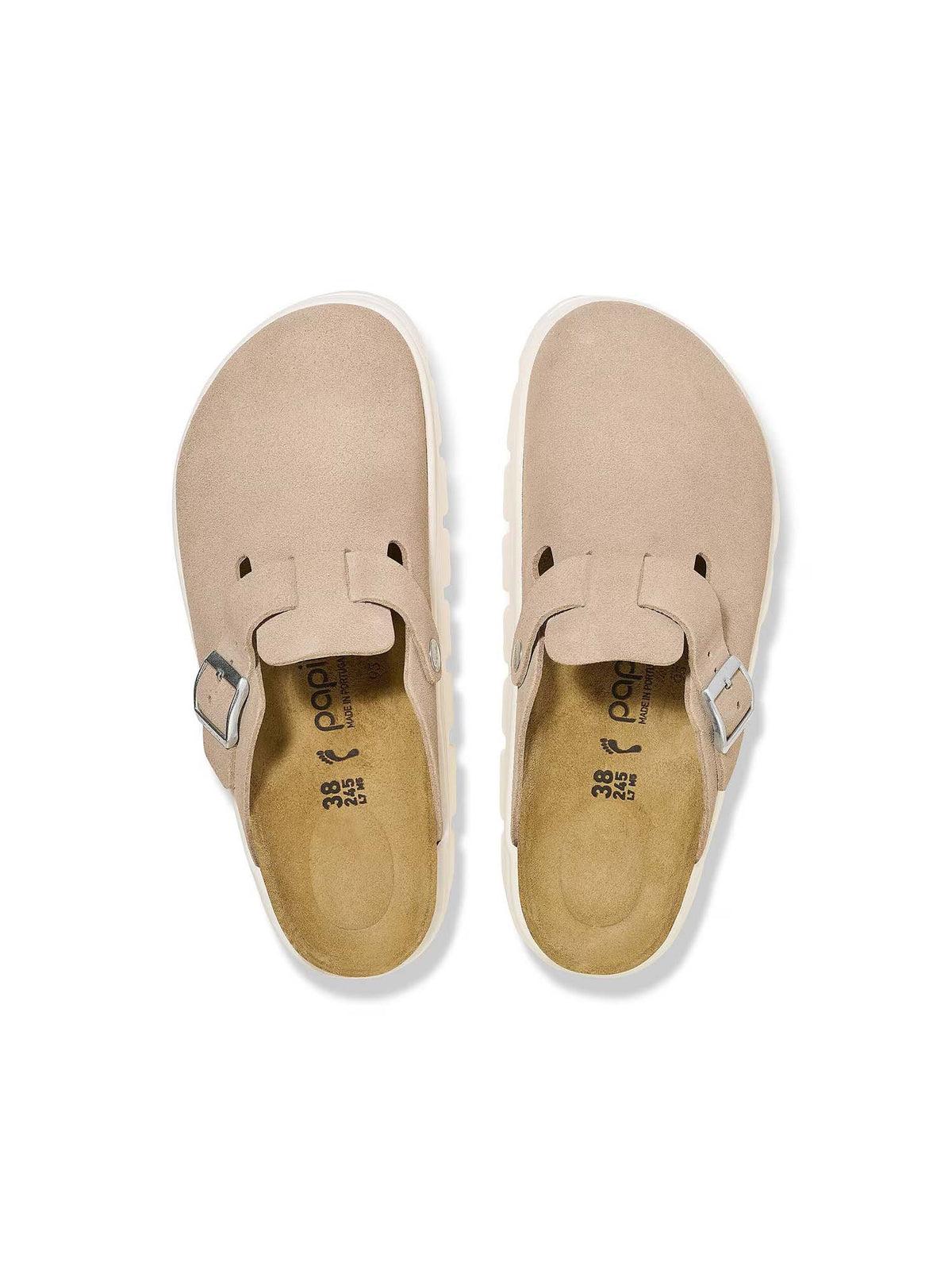 BIRKENSTOCK Boston Chunky Suede Leather Warm Sand Narrow