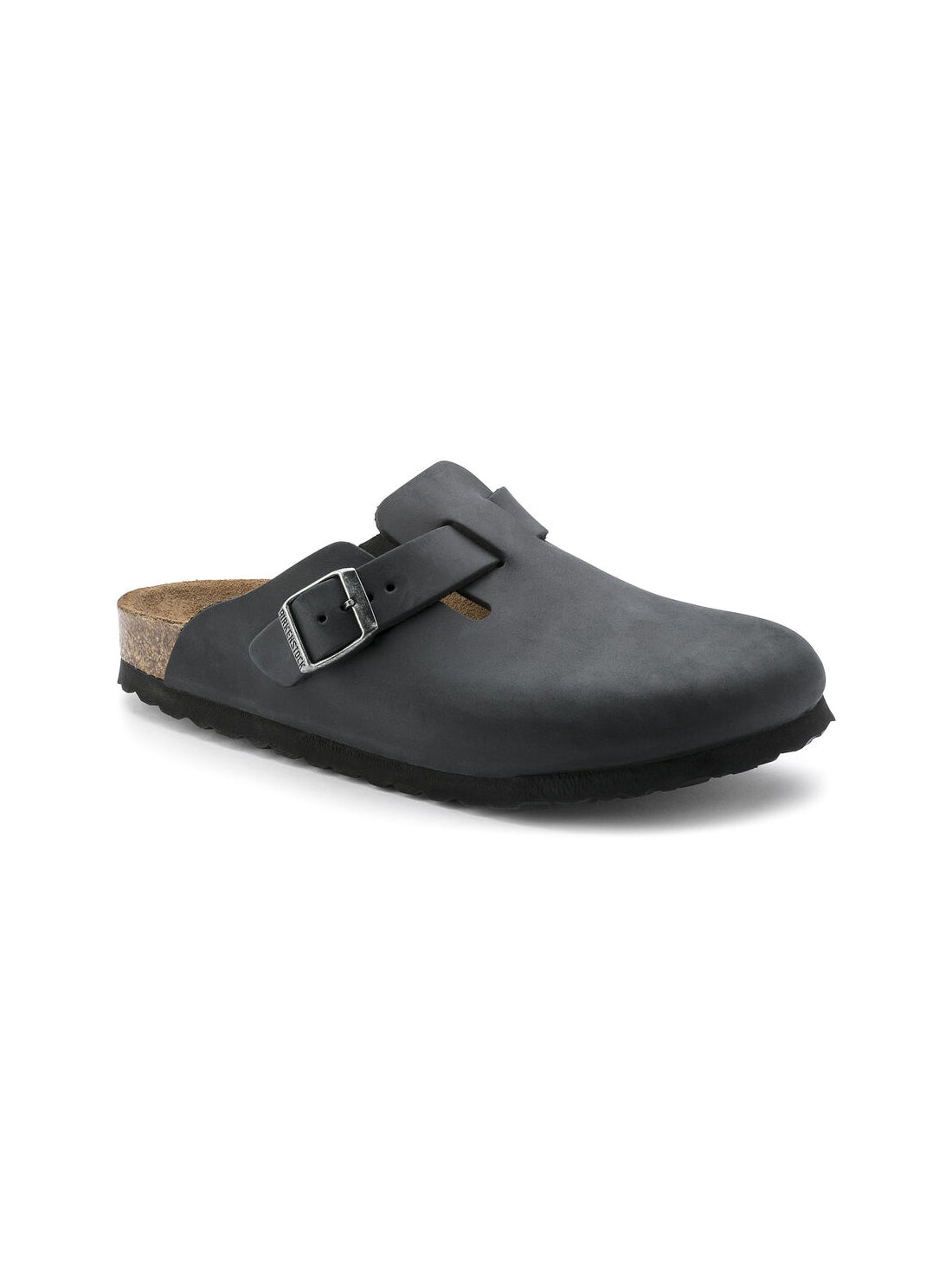 birkenstock boston clog soft footbed in black oiled leather