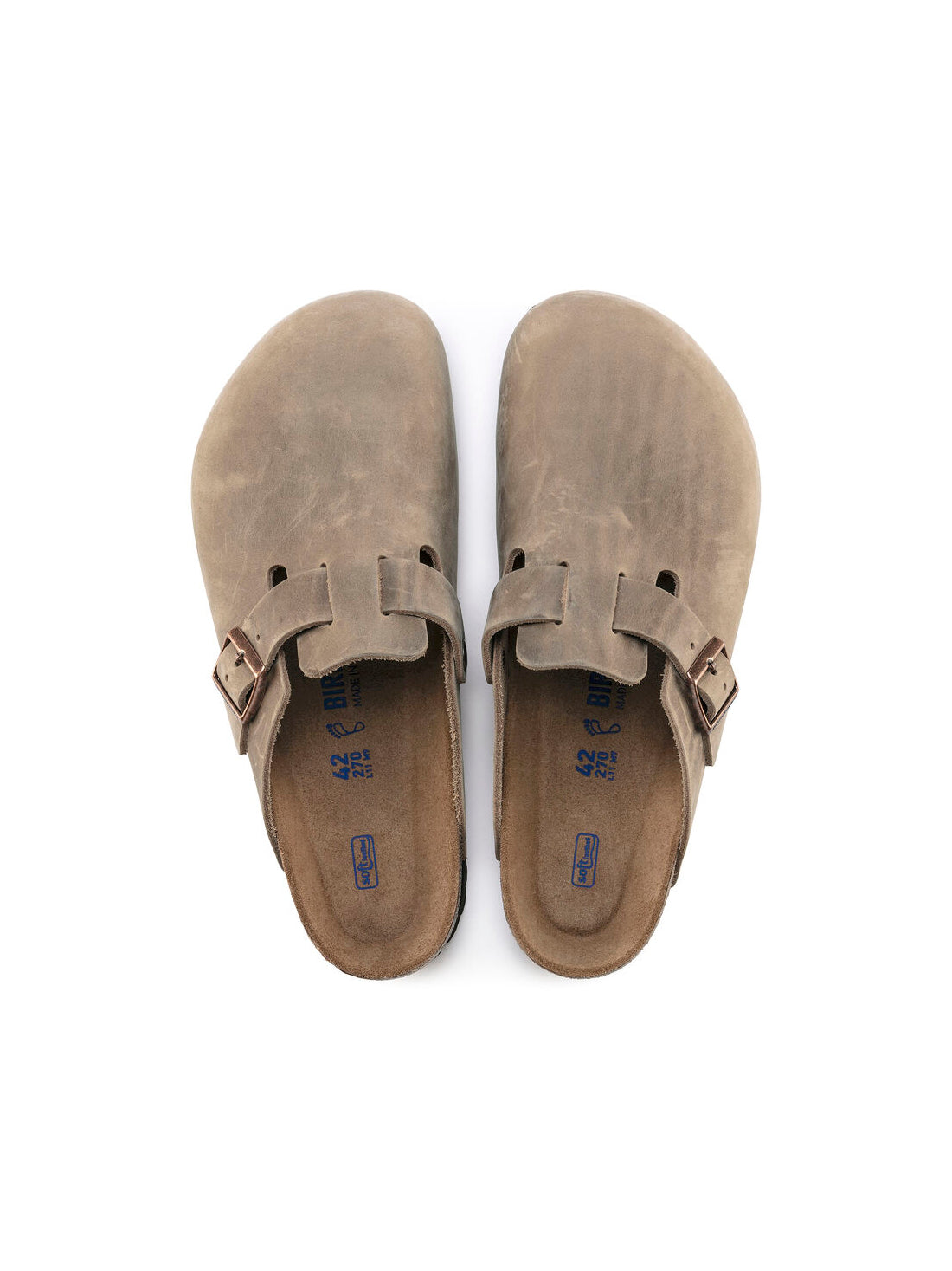 birkenstock boston clog soft footbed oiled leather in tobacco
