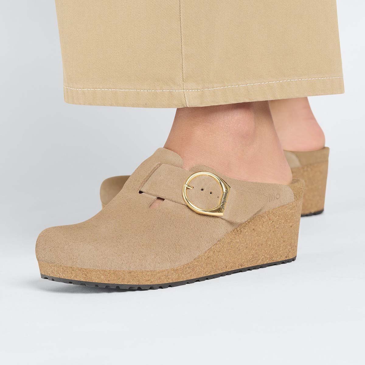 BIRKENSTOCK Fanny Ring-Buckle Suede Leather Warm Sand Narrow
