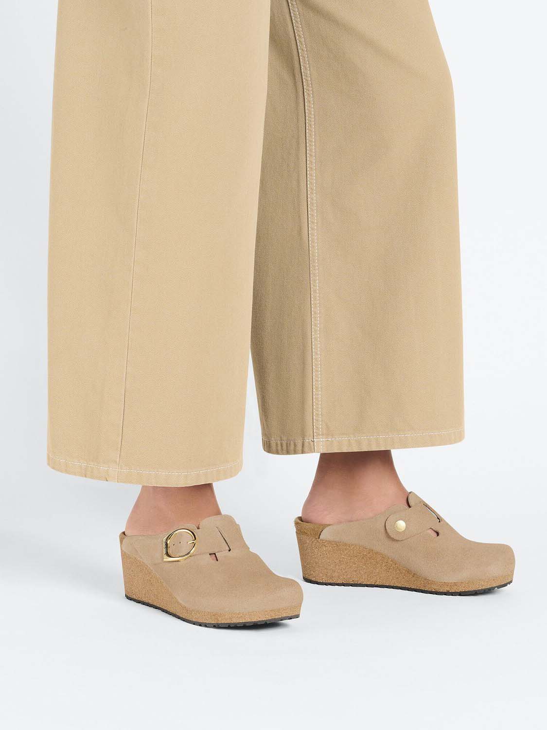 BIRKENSTOCK Fanny Ring-Buckle Suede Leather Warm Sand Narrow