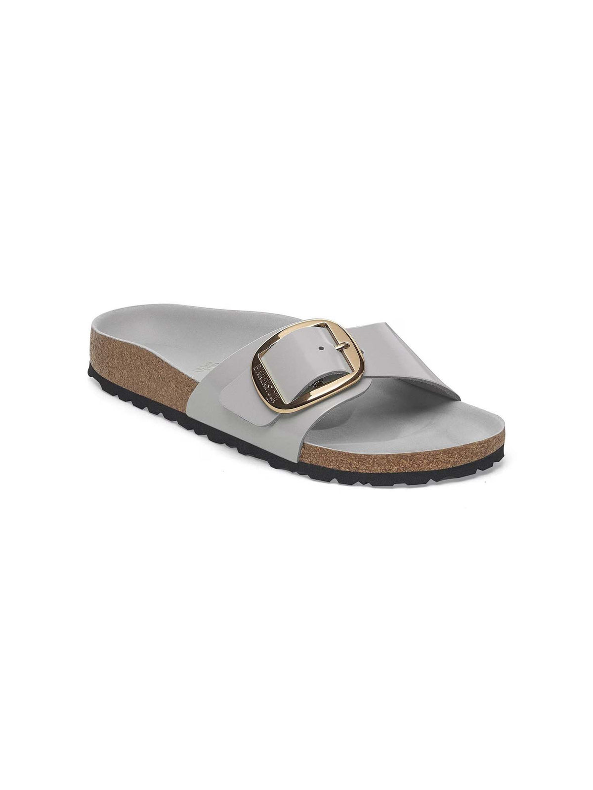 BIRKENSTOCK Madrid Big Buckle Natural Patent Leather High-Shine Stone Coin Narrow