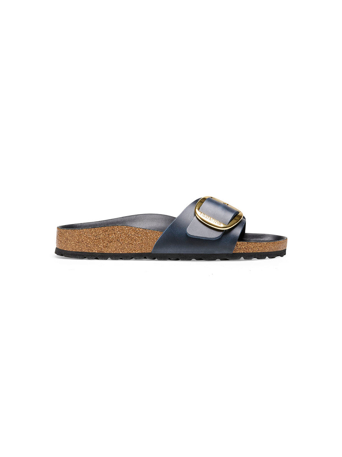 birkenstock madrid big buckle sandal in blue oiled leather narrow