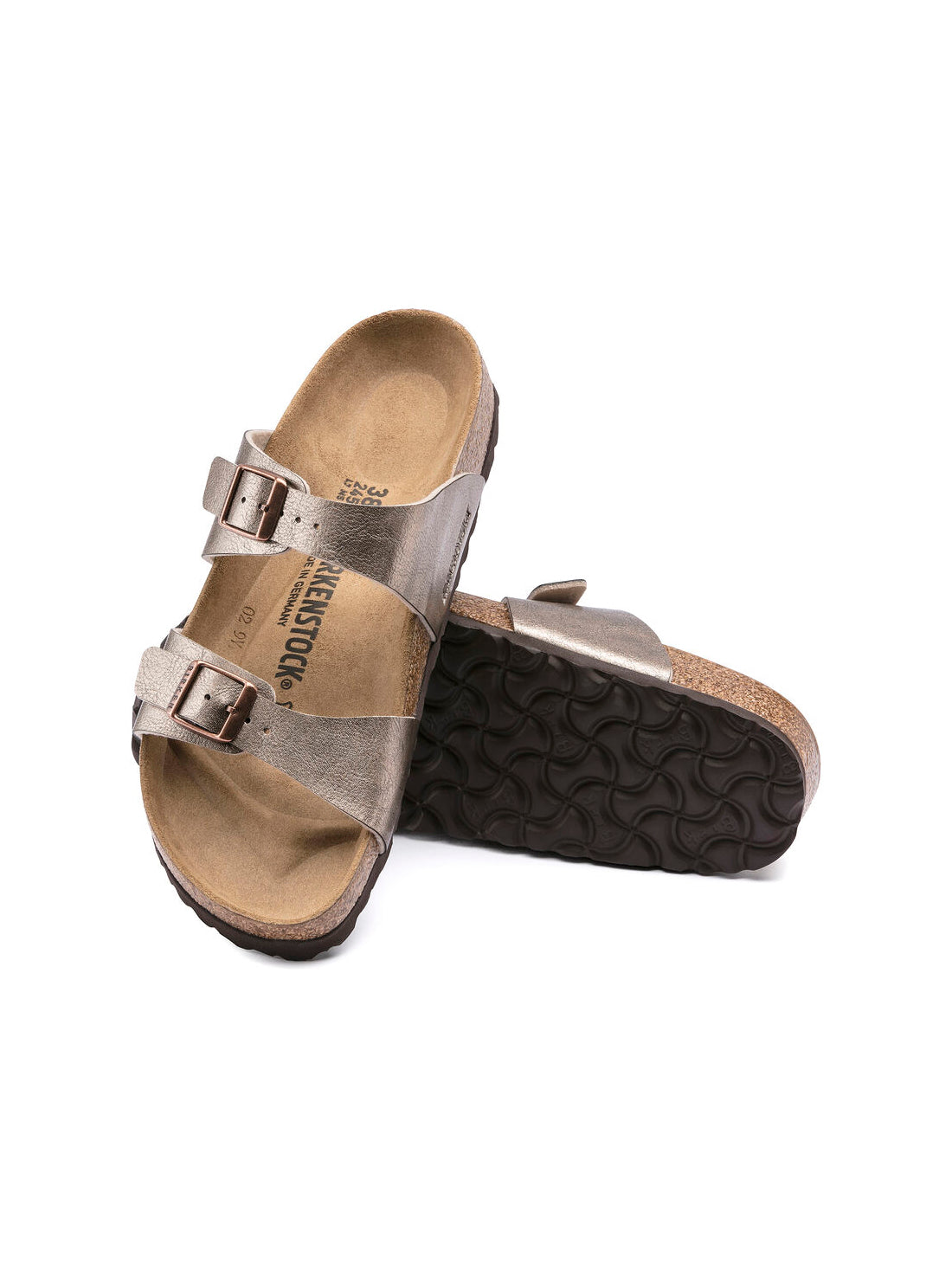 birkenstock sydney sandal in birko-flor graceful taupe narrow