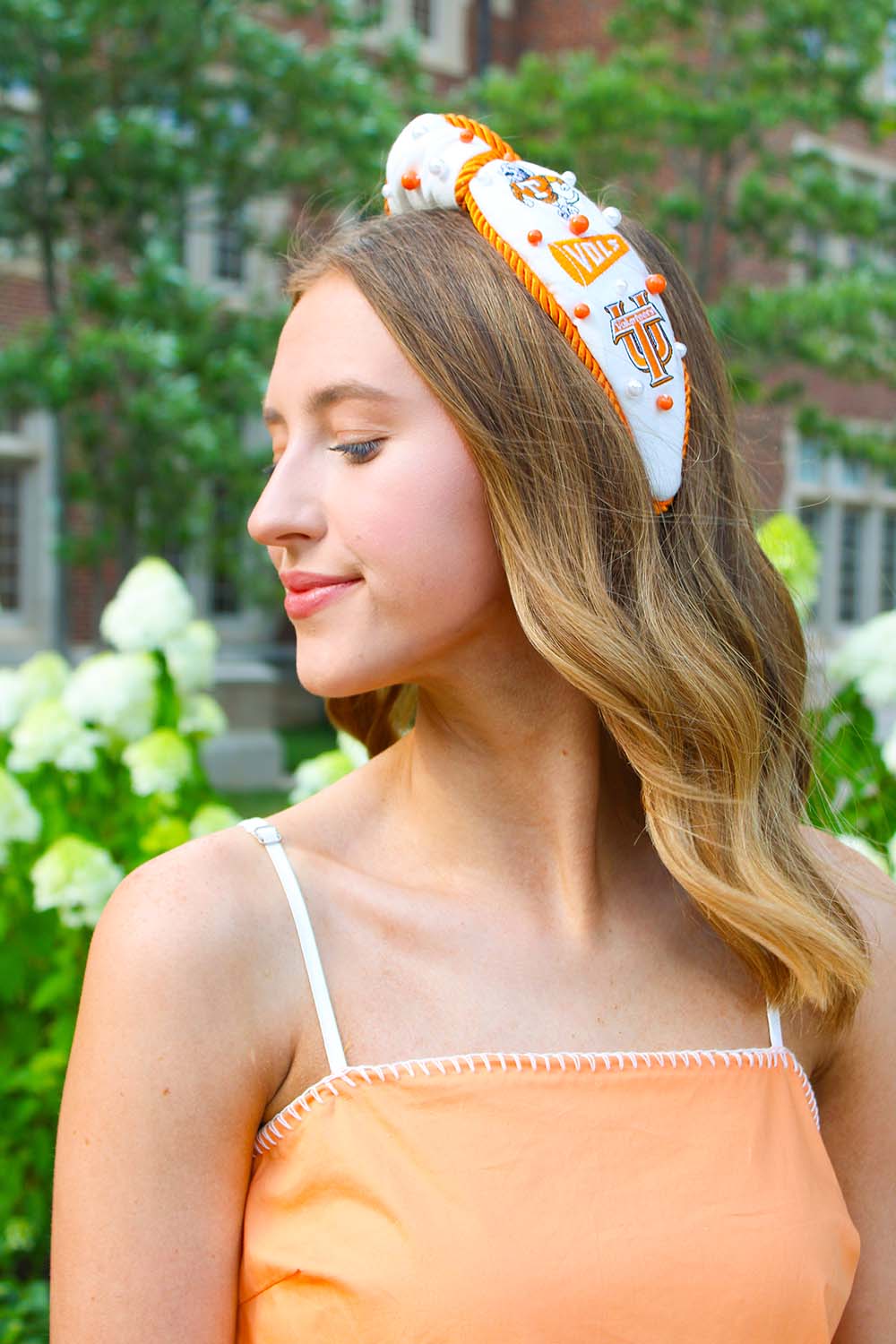 Brianna Cannon Orange & White Tennessee College Vault Rope Headband Gameday