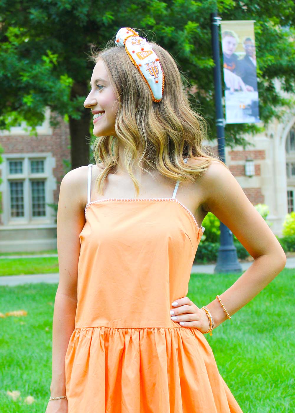 Brianna Cannon Orange & White Tennessee College Vault Rope Headband Gameday