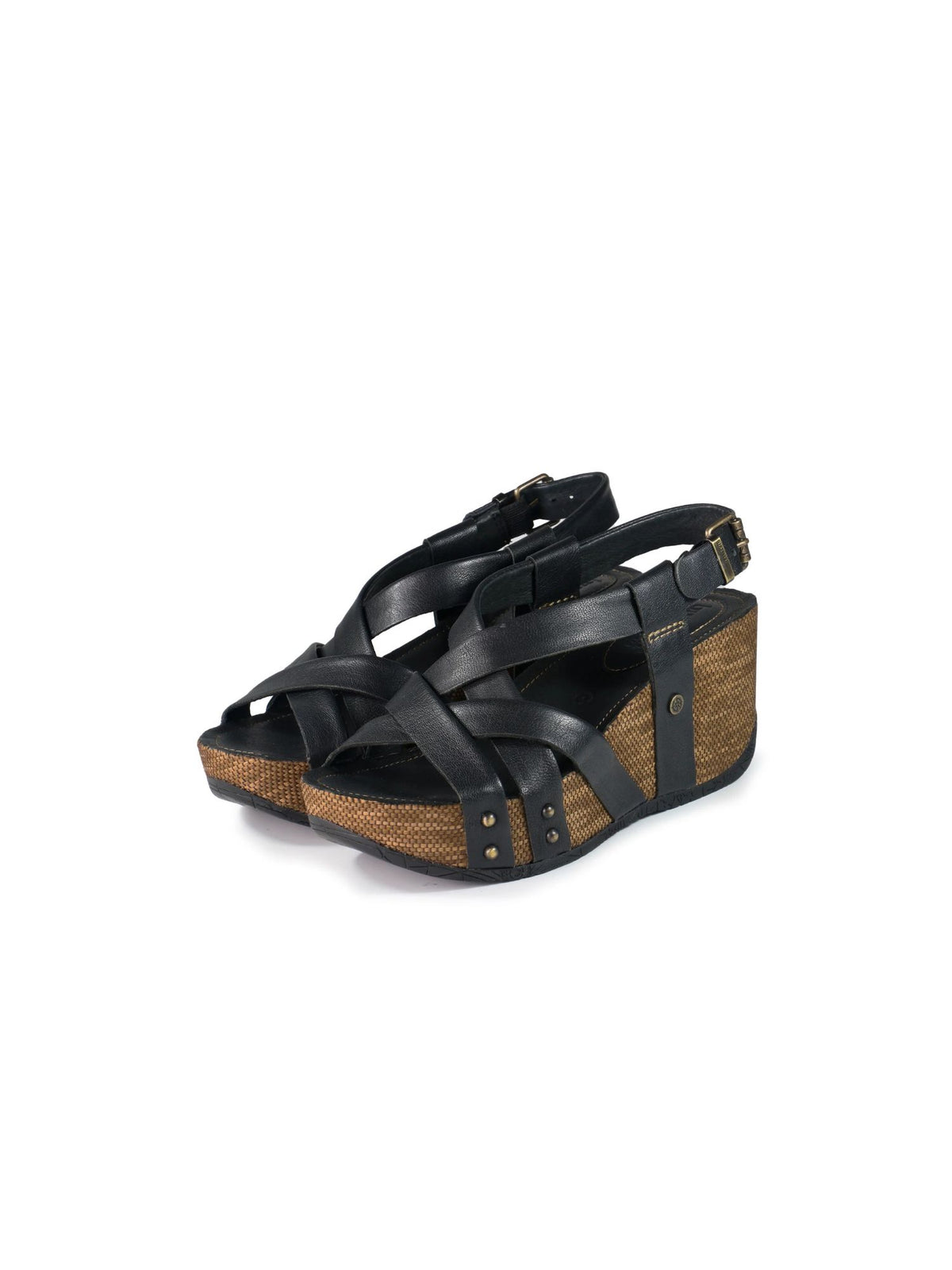 Bussola Felipa Cross Straps Wedge Sandals Royal Nero Bussole Formentera Cross Straps Wedge Sandals