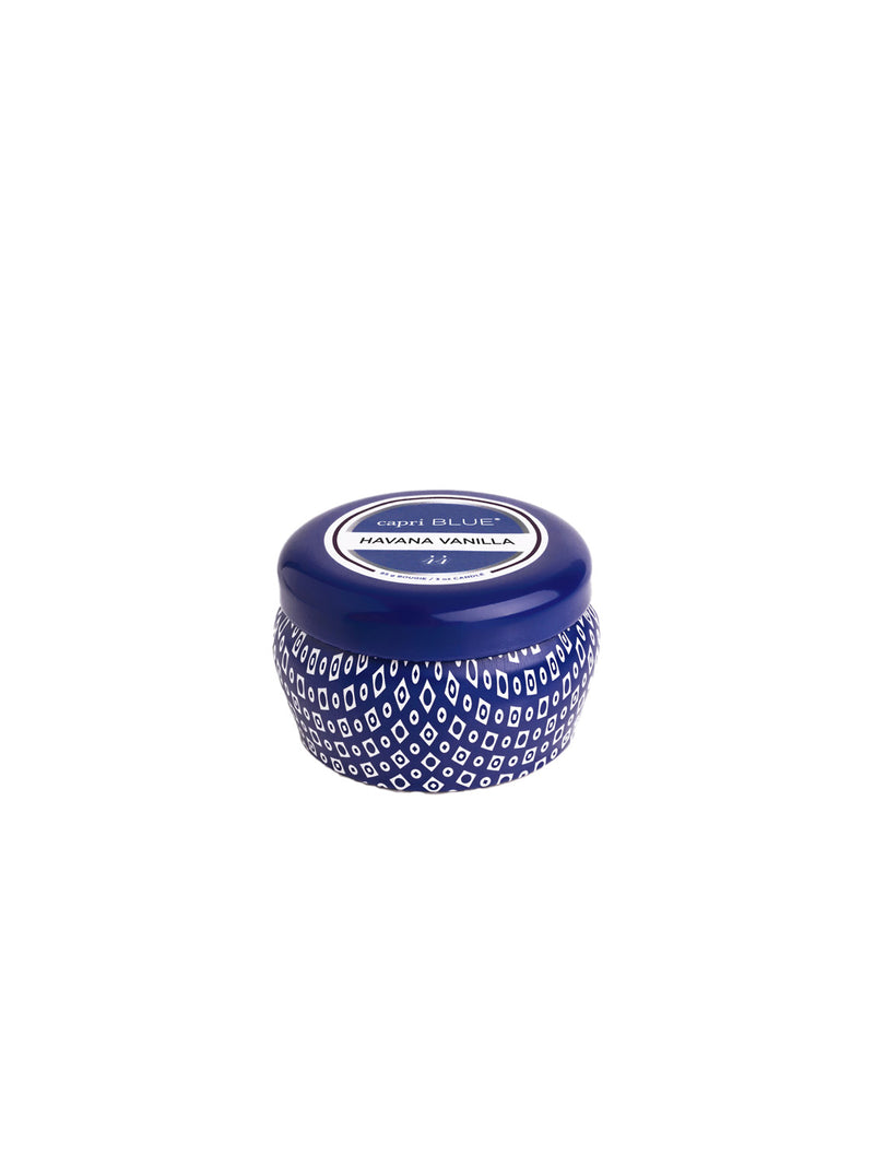 Capri Blue Signature Blue Mini Tin Travel Candle 3oz Havana Vanilla