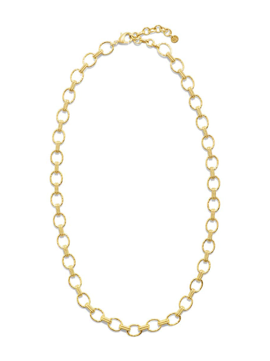 capucine de wulf cleopatra small link chain necklace in gold-full chain view