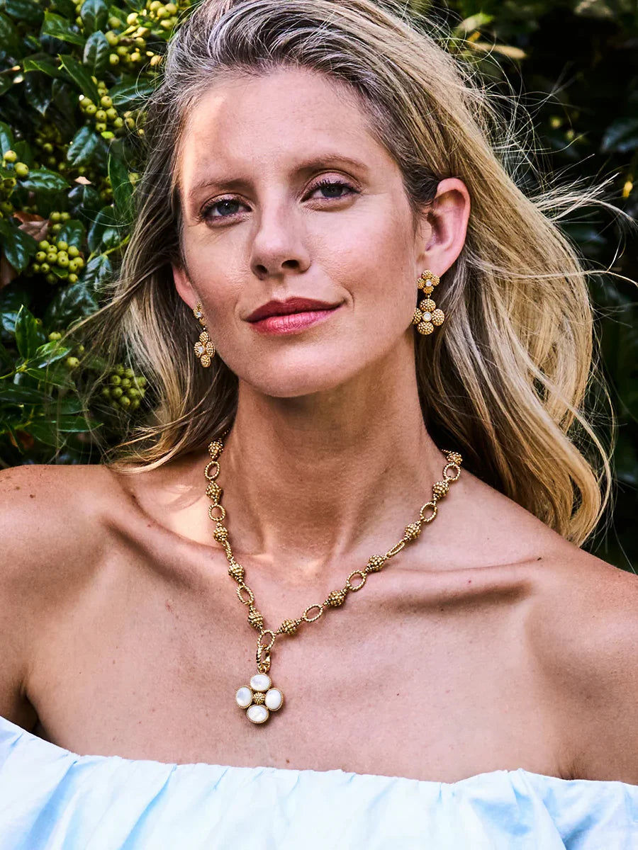 Capucine De Wulf Berry Clover Convertible Duo Earrings Gold Mother-of-Pearl