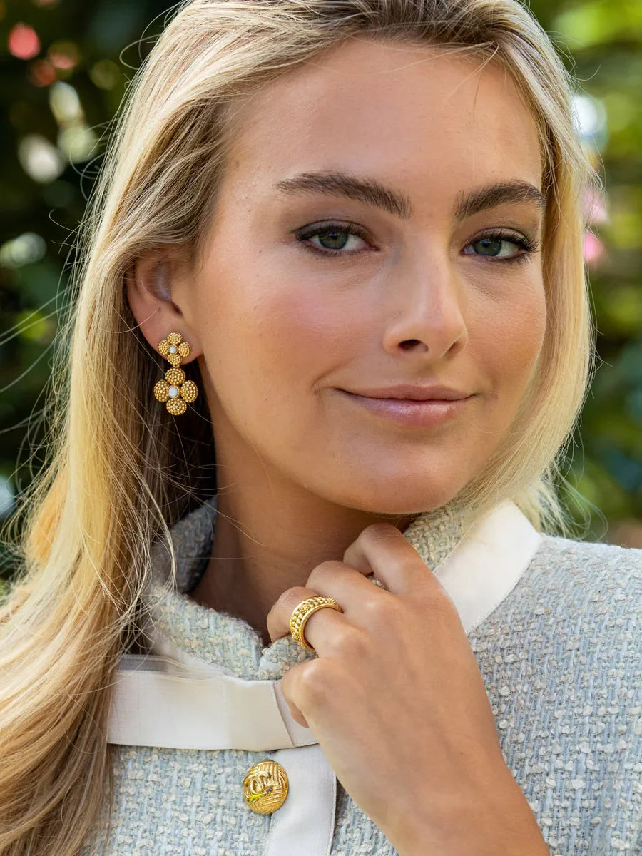 Capucine De Wulf Berry Clover Convertible Duo Earrings Gold Mother-of-Pearl